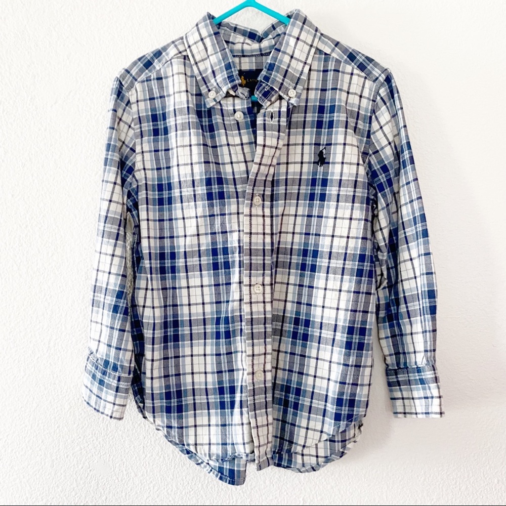 RALPH LAUREN Boys Plaid Button Down 3/3T